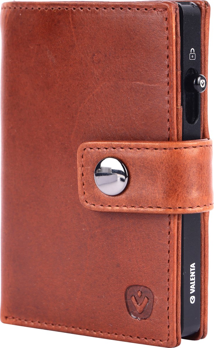 Valenta 2-in-1 MagSafe Portemonnee - Echt Leer - Cognac / Zwart