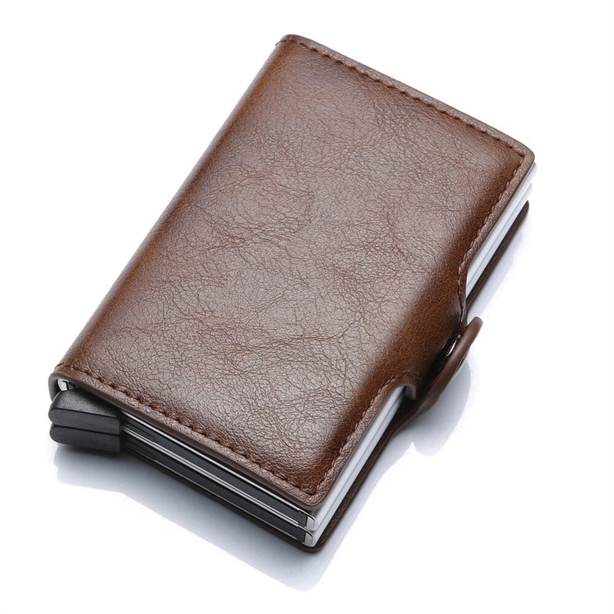 Koffiekleur Pasjeshouder Portemonnee - Capaciteit van 12-14 Kaarten + Contant