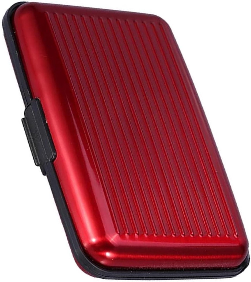 Creditcardhouder van aluminium met NFC- en RFID-bescherming - Rood - Geschikt