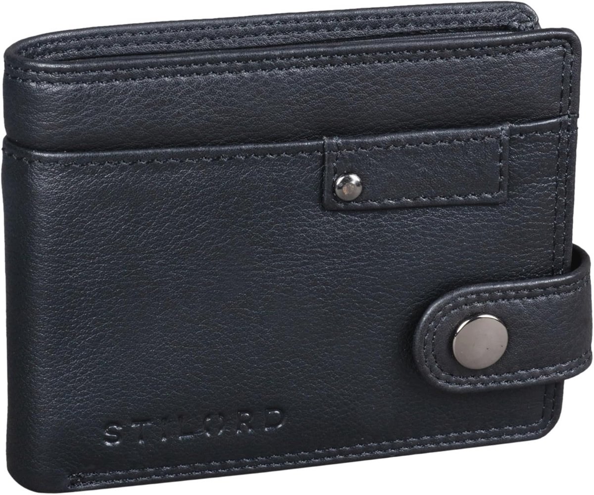 Heren Leer Portemonnee met RFID en NFC Bescherming - Vintage Stijl met Drukknop