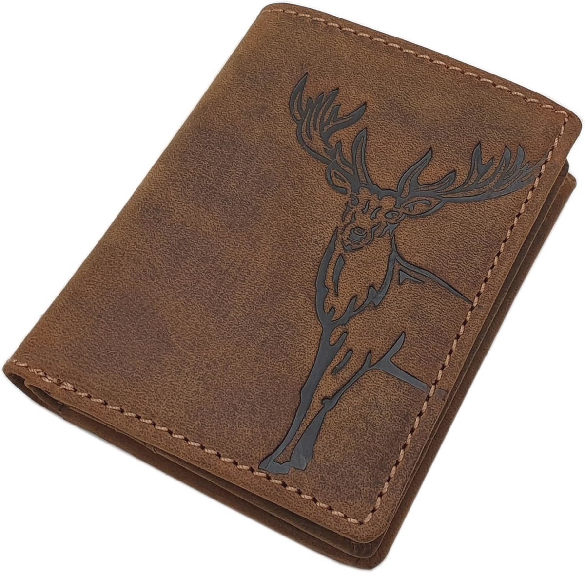 Kleine Buffel Portemonnee met RFID en NFC Bescherming - Hertenmotief