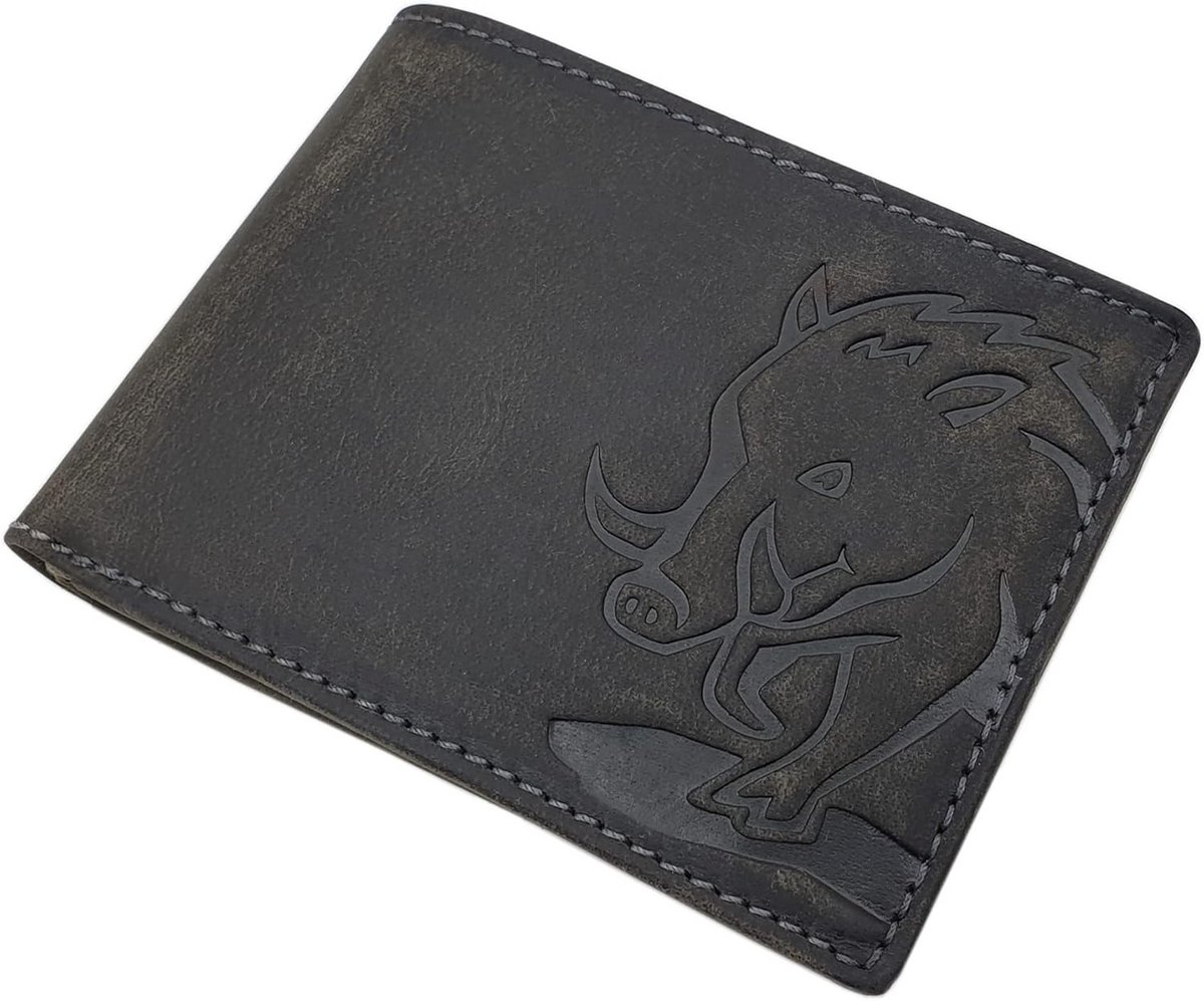 Echte leren portemonnee met RFID- en NFC-bescherming in portret- of liggend