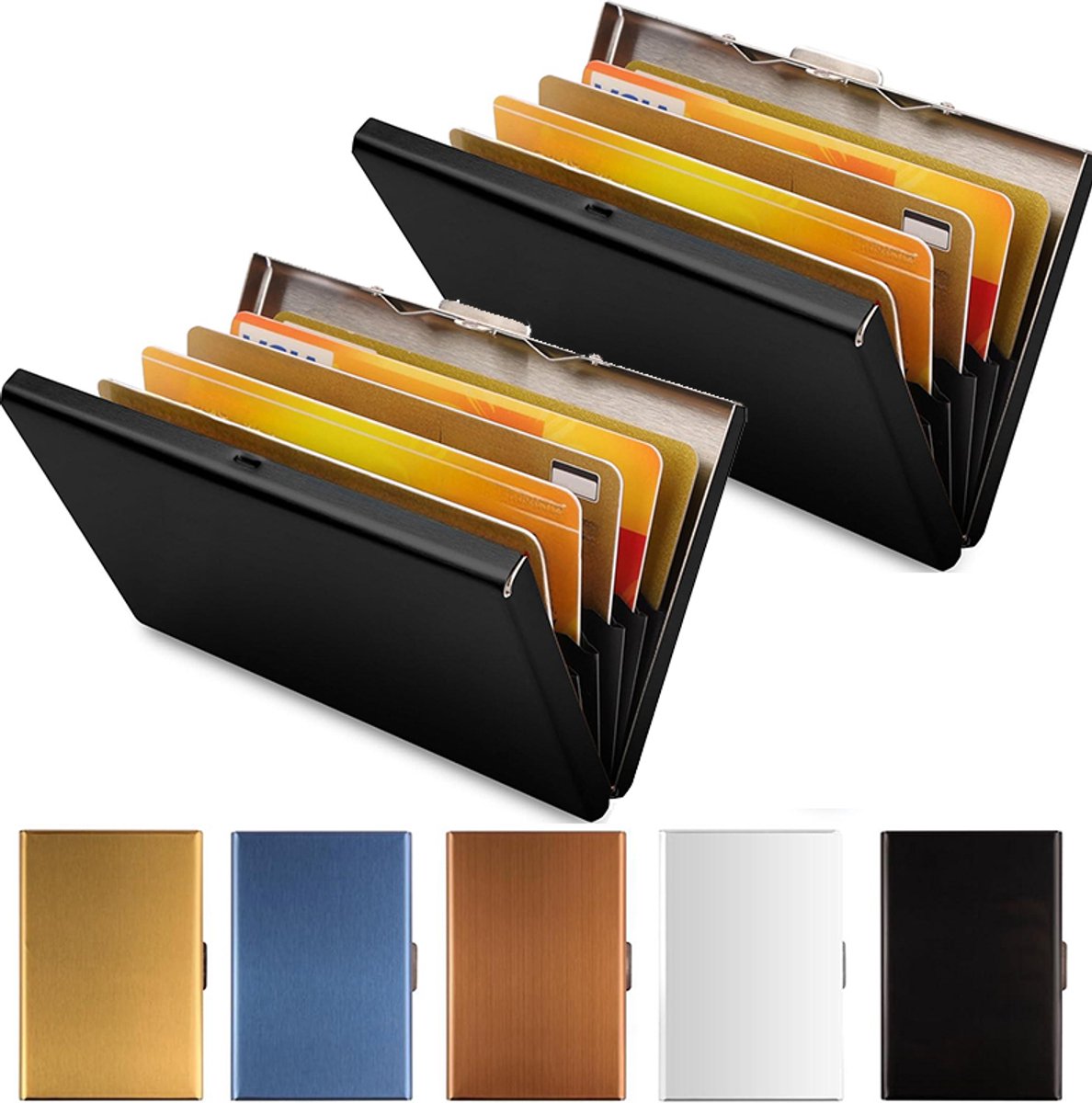 Creditcardhouder, 2 stuks RFID-blokkerende creditcardhouder van aluminium,