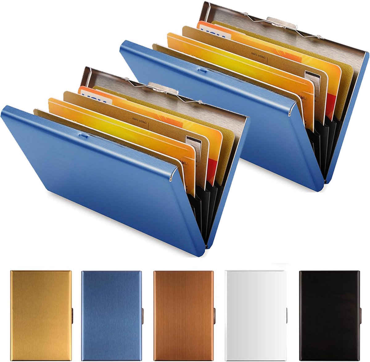Creditcardhouder, 2 stuks RFID-blokkerende creditcardhouder van aluminium,