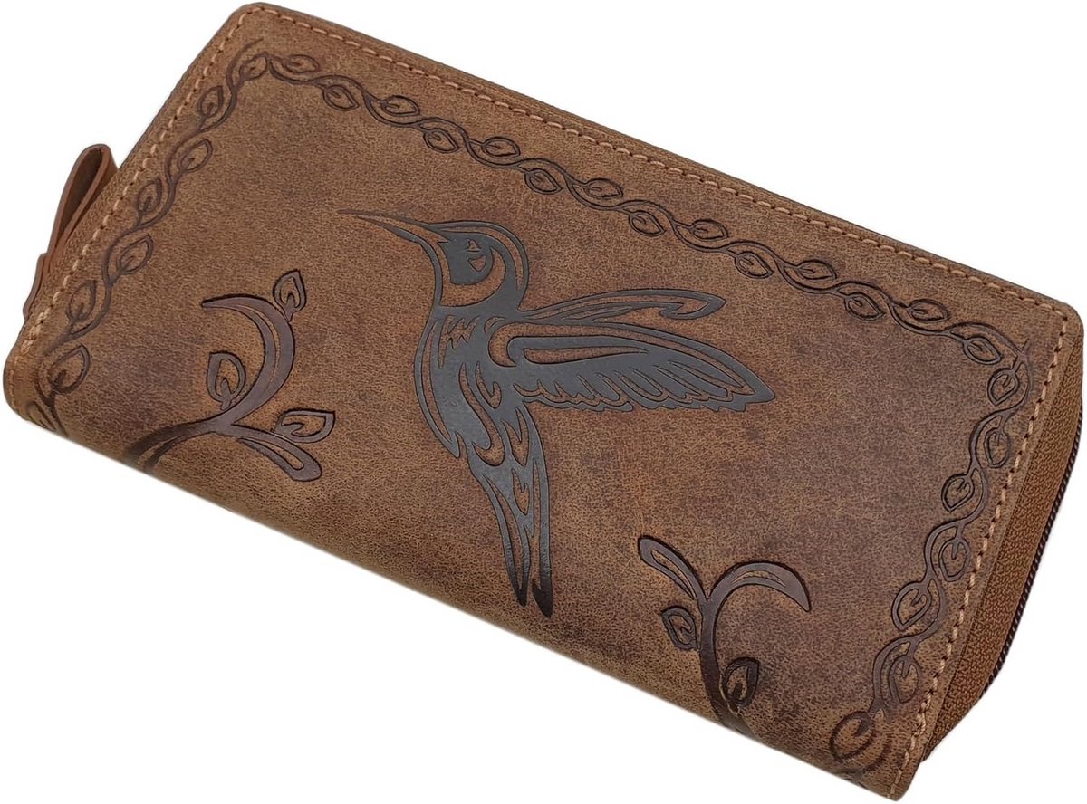 Grote Dames Portemonnee van Buffalo Leer met RFID/NFC Bescherming - Veel Ruimte