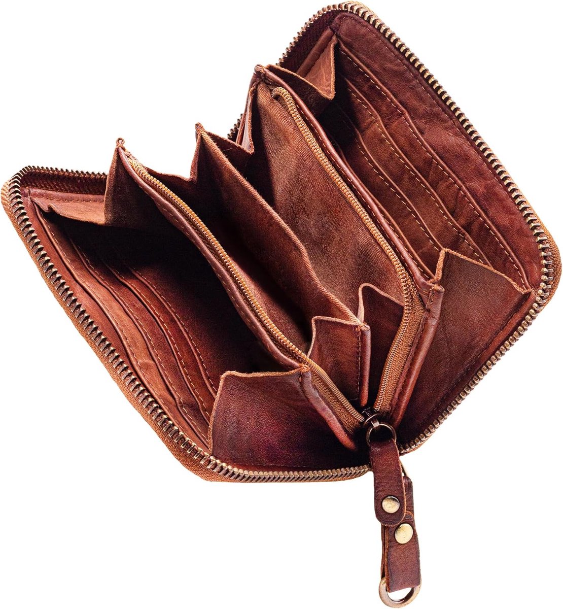 Dames Portemonnee Leer RFID & NFC Bescherming | Vintage Kaarthouder met Muntvak